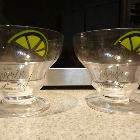 Mudpie 2 Footed Stemless Margarita Recipe Clear Glass 4" Tall x 5" Diameter - Picture 6 of 8